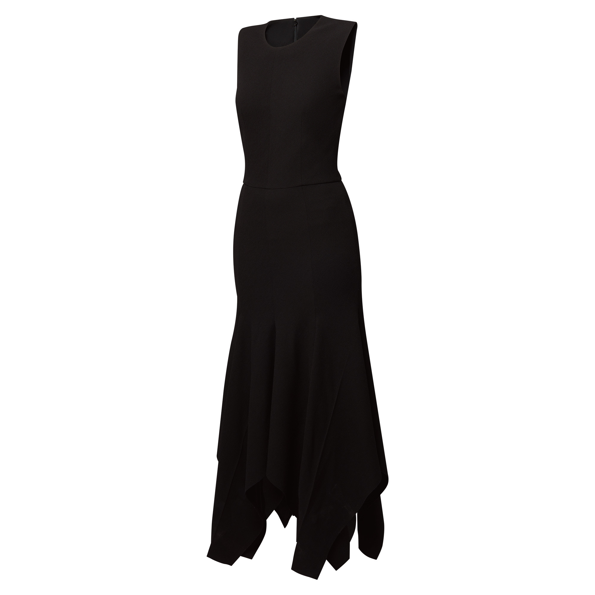 Wool Crepe Petal Hem Dress - 2
