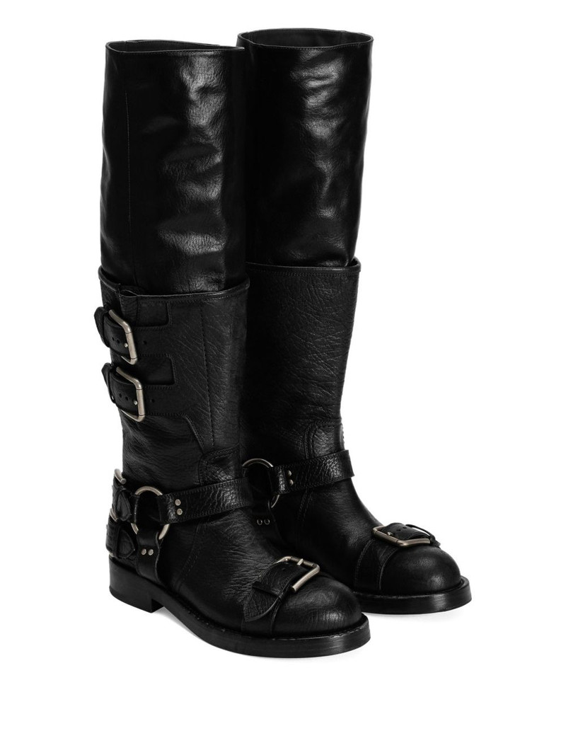 Dolce & Gabbana buckle-detail leather boots outlook
