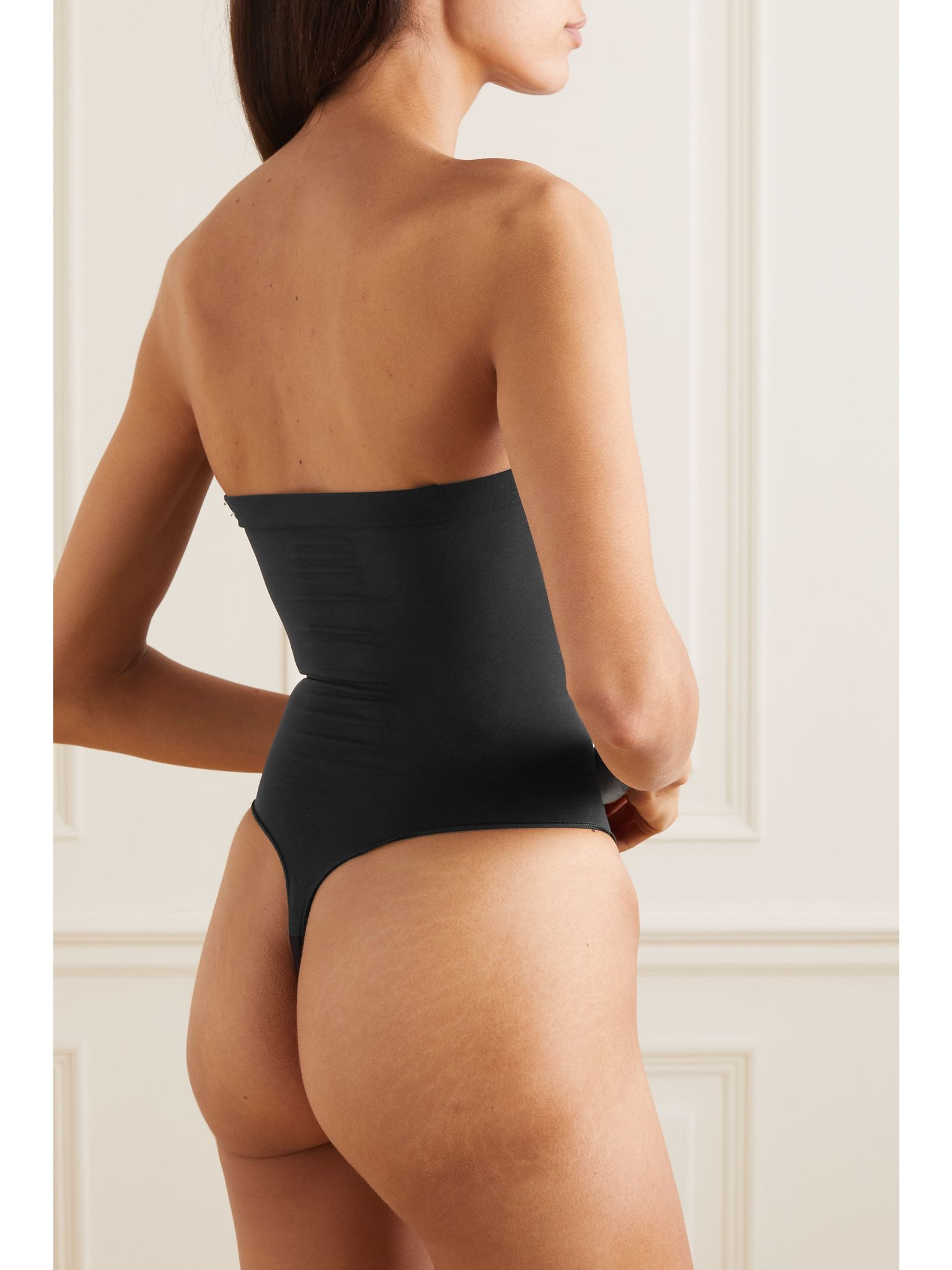 Seamless Sculpt strapless thong bodysuit - Onyx Black - 3