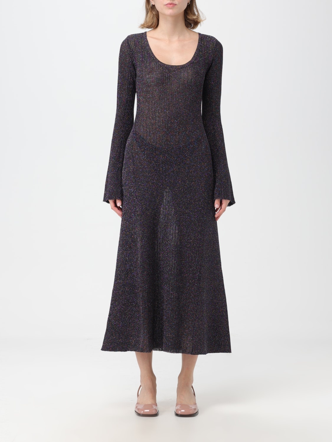 GANNI Ganni dress in recycled polyester and lurex | giglio