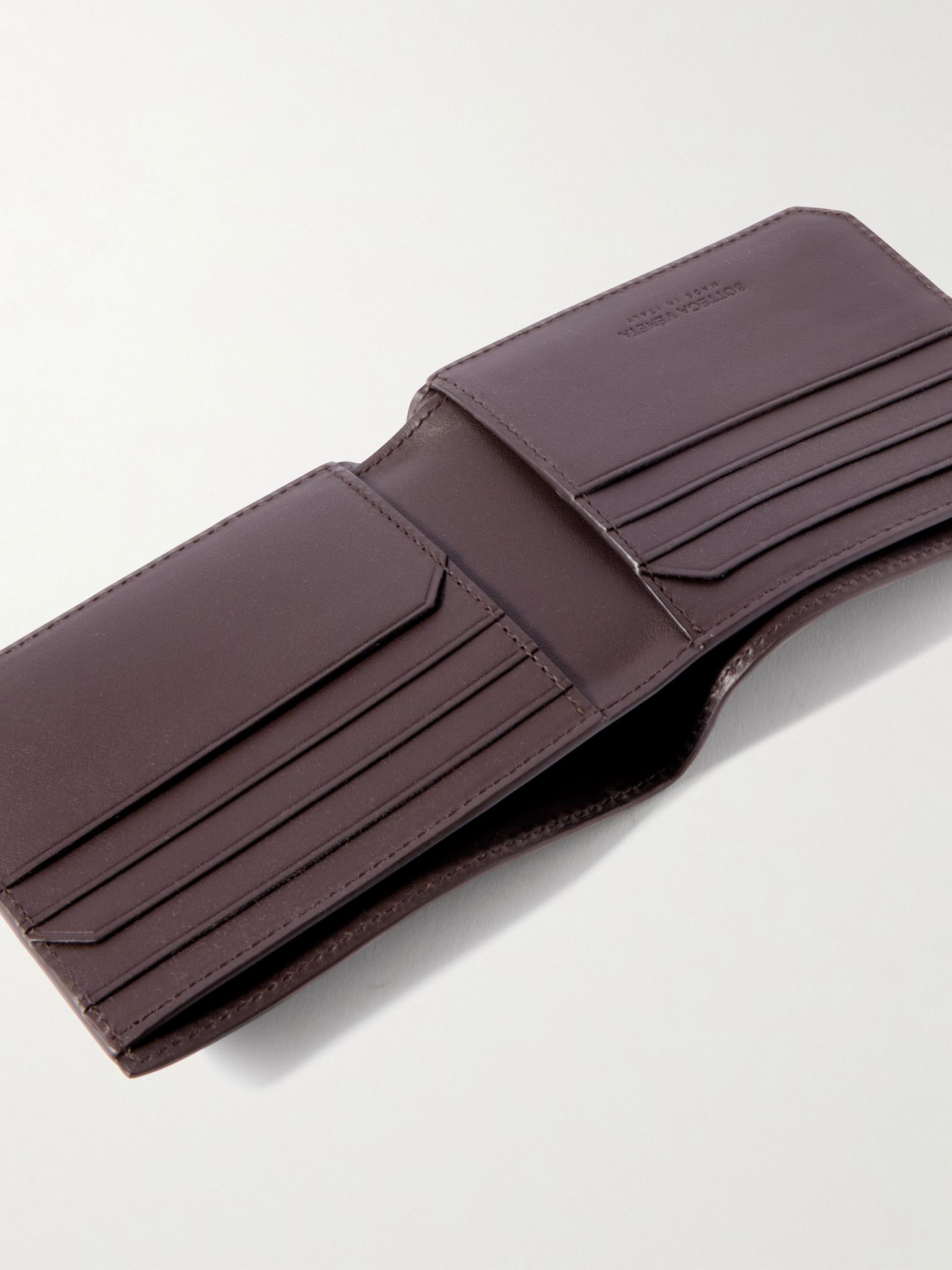 Intrecciato Leather Billfold Wallet Black - 4