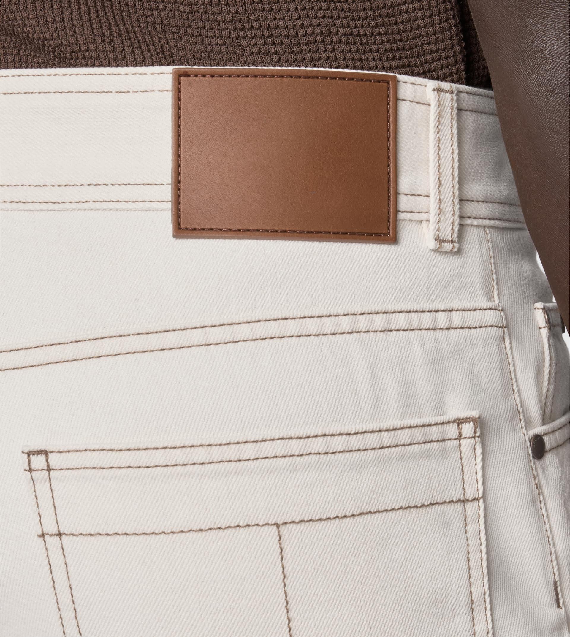 RELAXED FIT 5 POCKET JEANS - BEIGE - 8