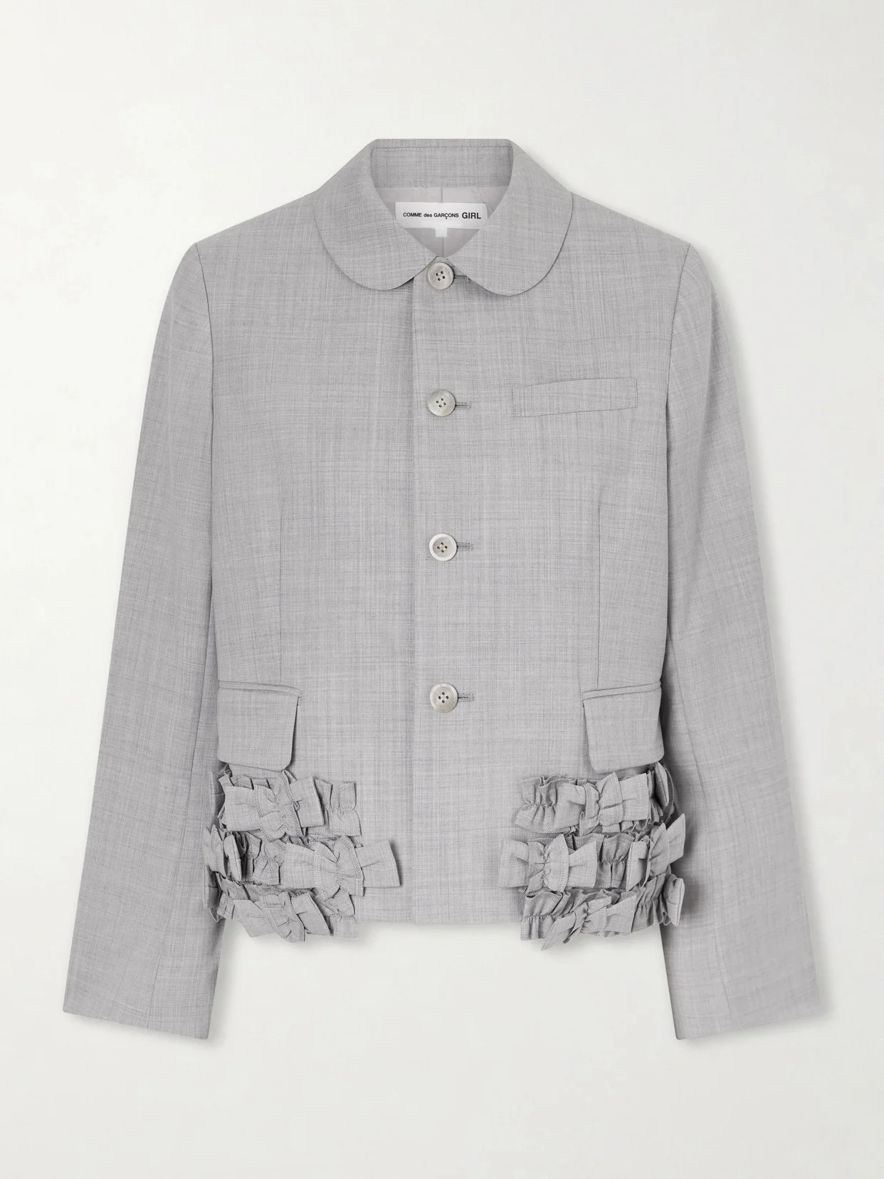 Bow-embellished Wool Jacket - 1