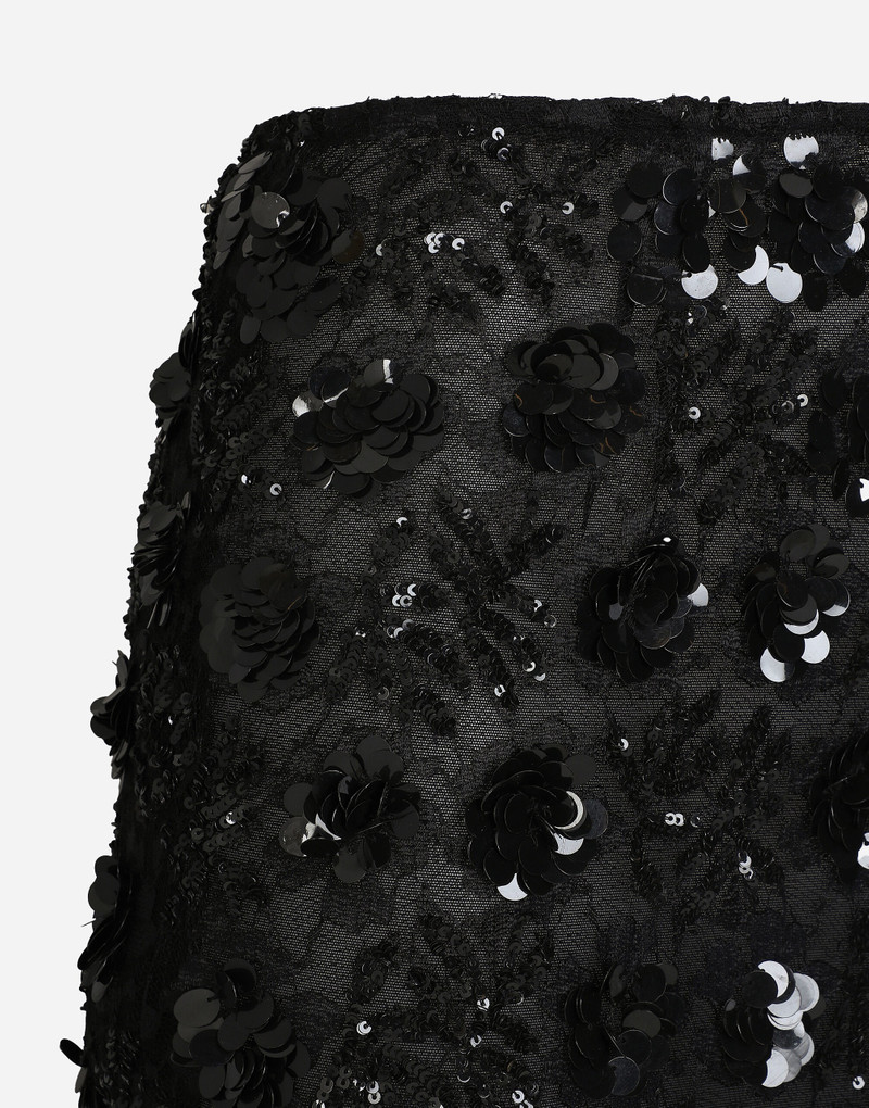 레이스 calf 길이 스커트 와 all-over sequins 6