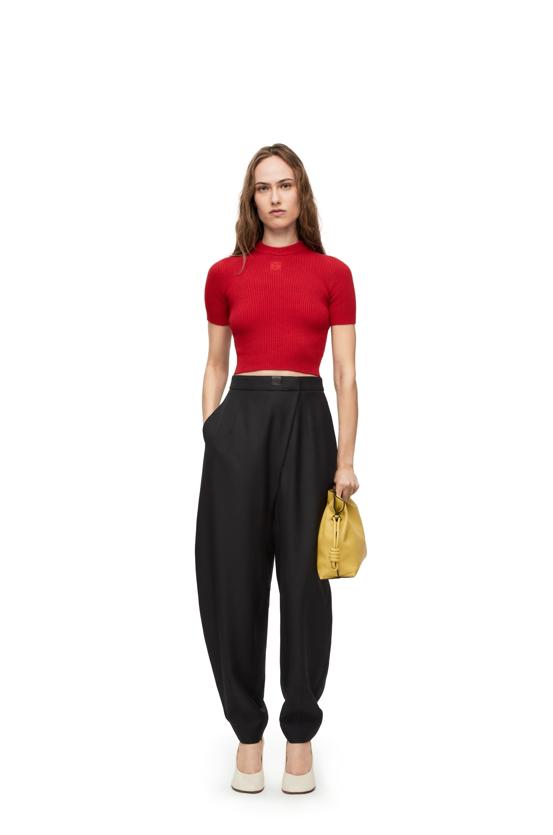 Cropped sweater in cashmere - 2