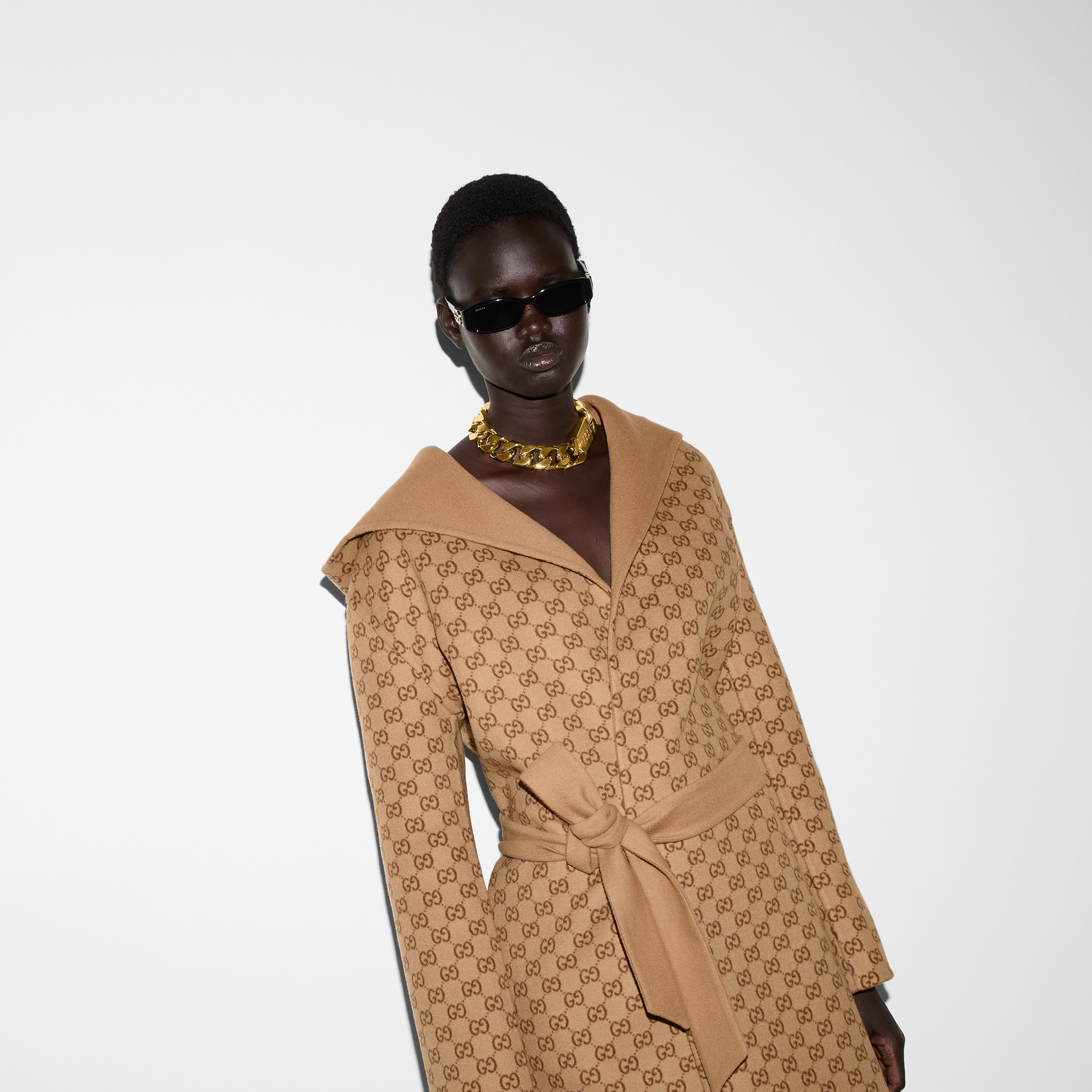 Reversible GG silk wool blend coat - 6