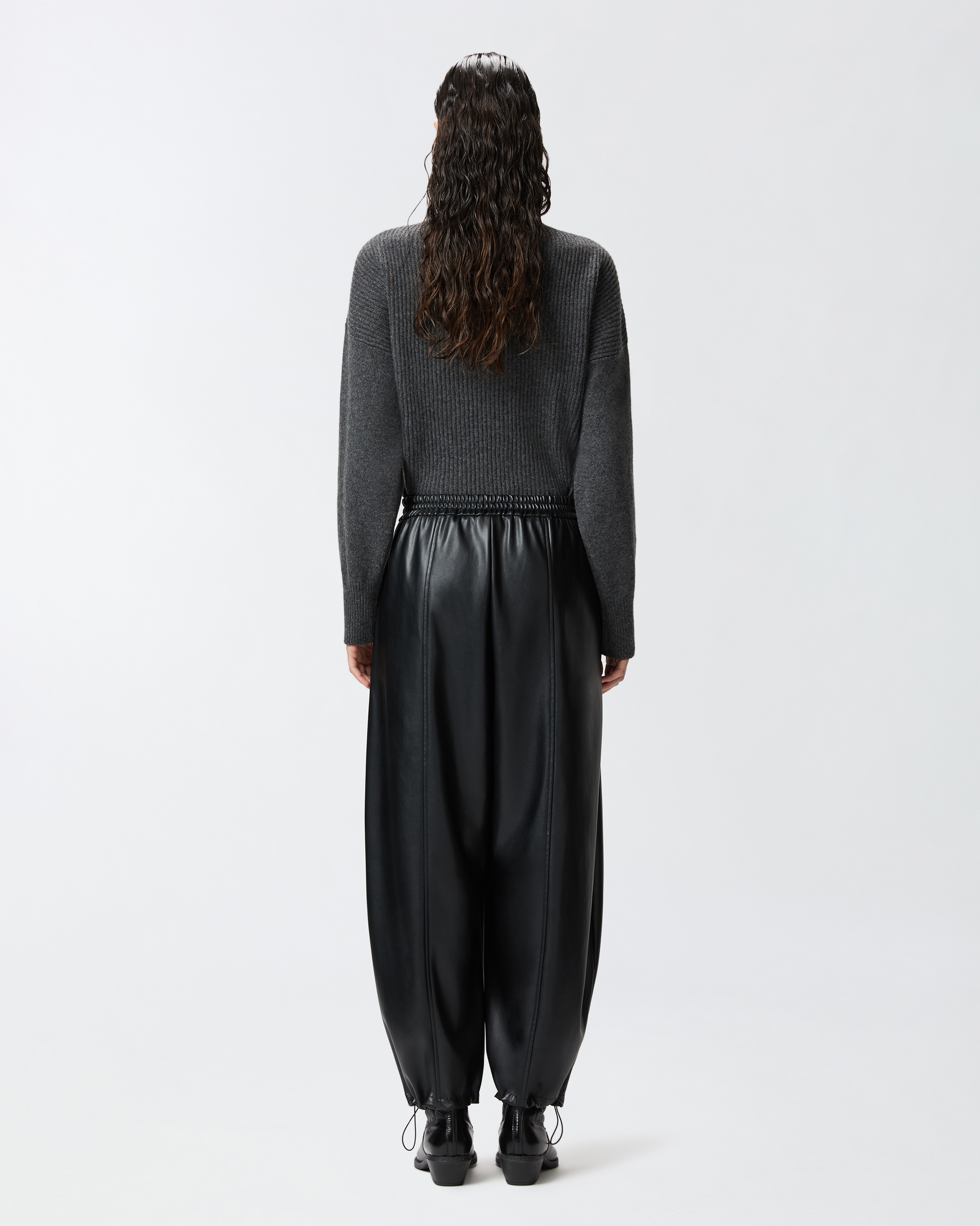FAUX LEATHER BALLOON TROUSERS - 4