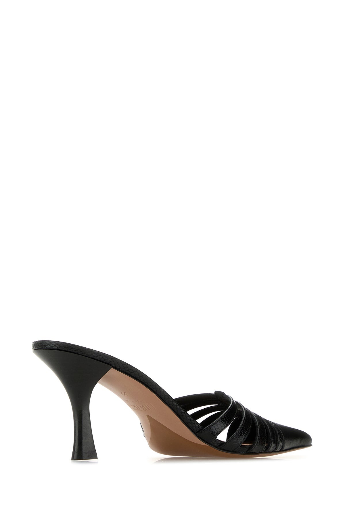 Black leather Nadia mules - 3