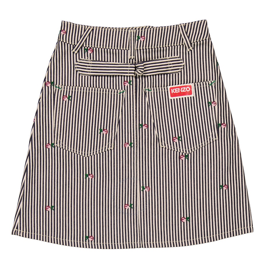【KENZO】Rinse Stripe Shorts Denim Skirt - Rinse Blue Kenzo Rinse Stripe Denim Short Rinse Blue Denim