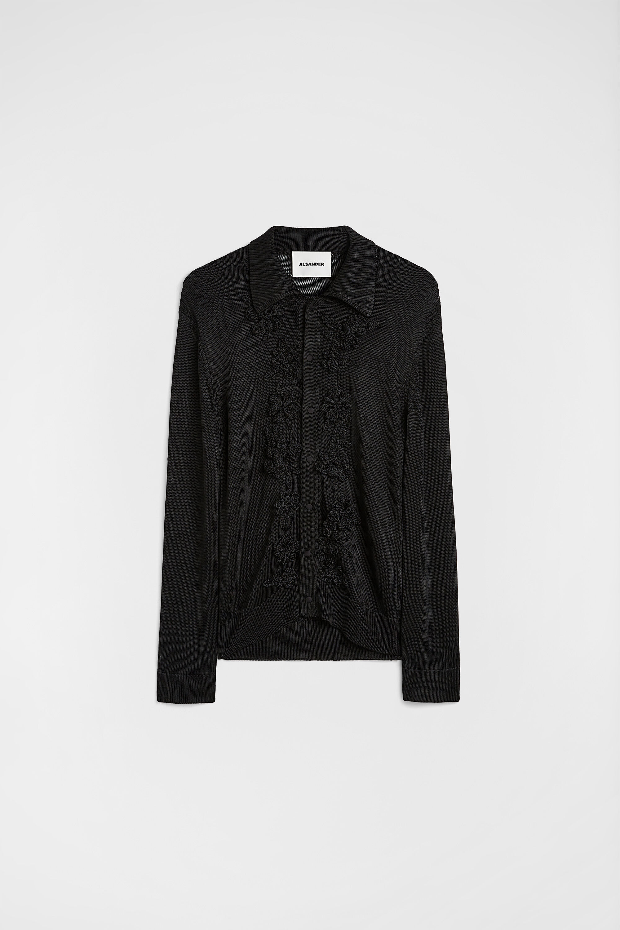 Cotton Blend Polo Cardigan - 1