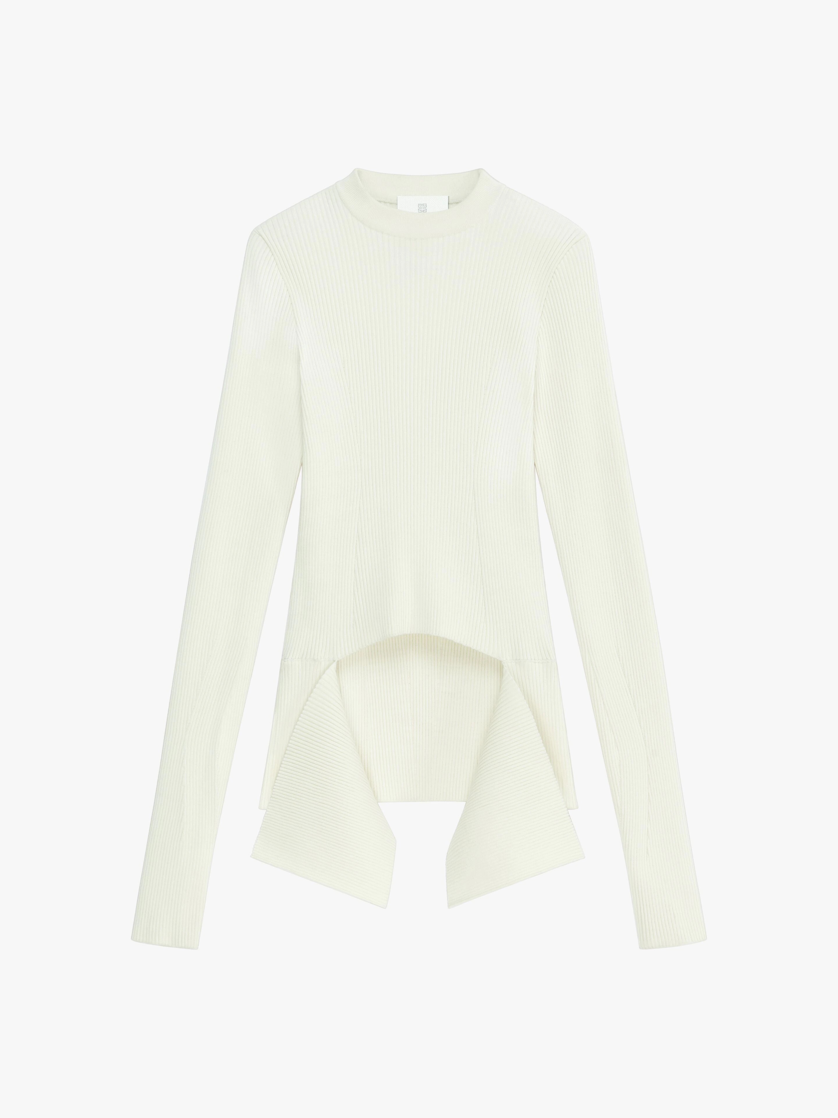 SWEATER IN WOOL AND SILK WITH ASYMMETRICAL CUT - 1