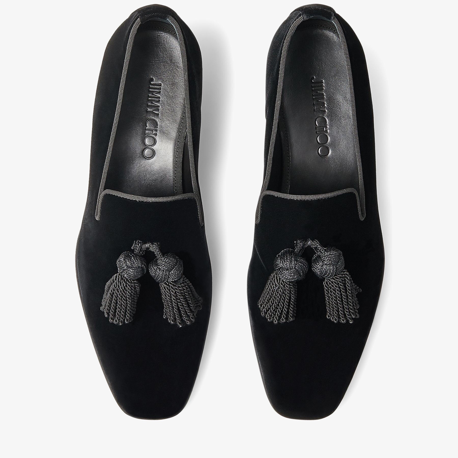 Foxley/M
Black Velvet Slip-On Shoes with Tassel - 4