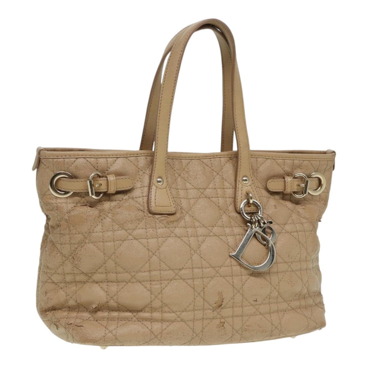 DIOR Lady DIOR Canage Hand Bag Coated Canvas Cream Vanilla - 1