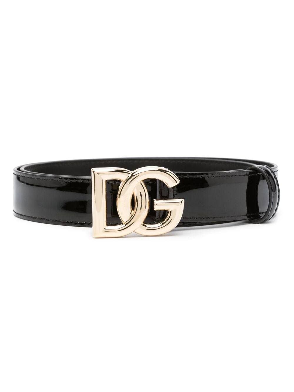 logo-buckle leather belt - 1