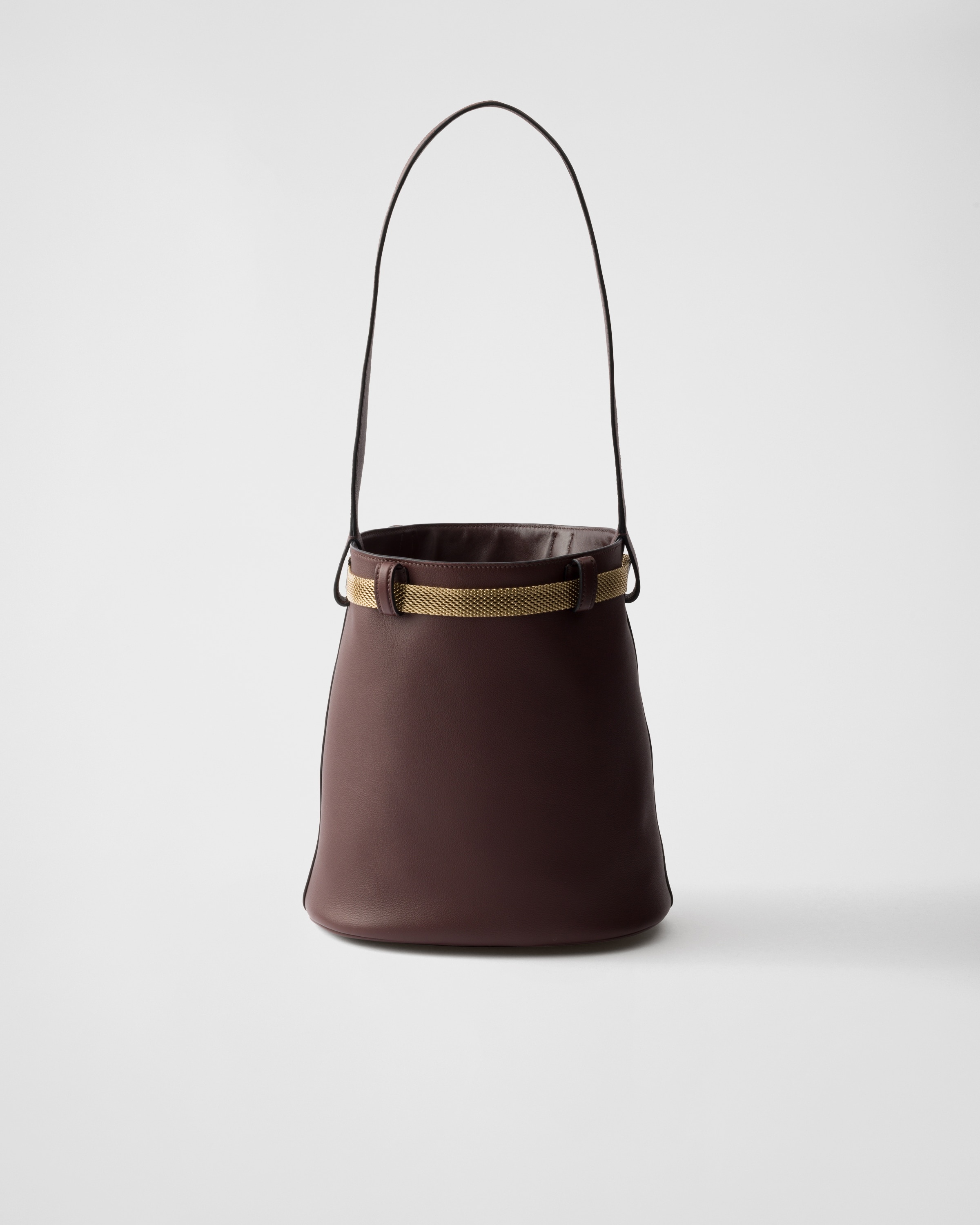 Prada Buckle leather bucket bag with jeweled belt - 4