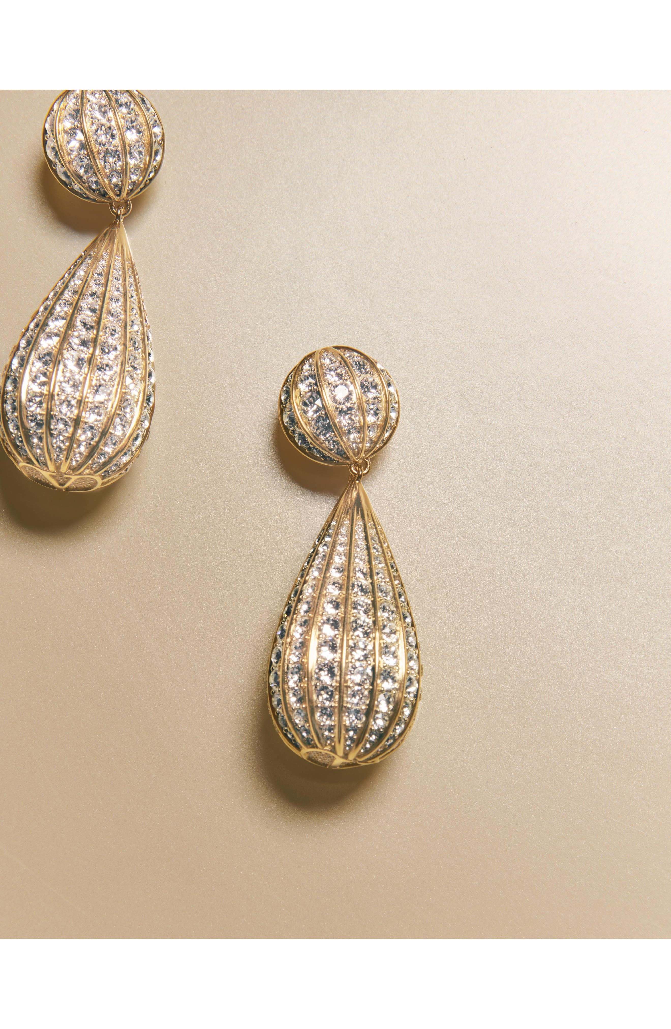 Valentino Garavani Pavé Drop Earrings in Gold at Nordstrom - 7
