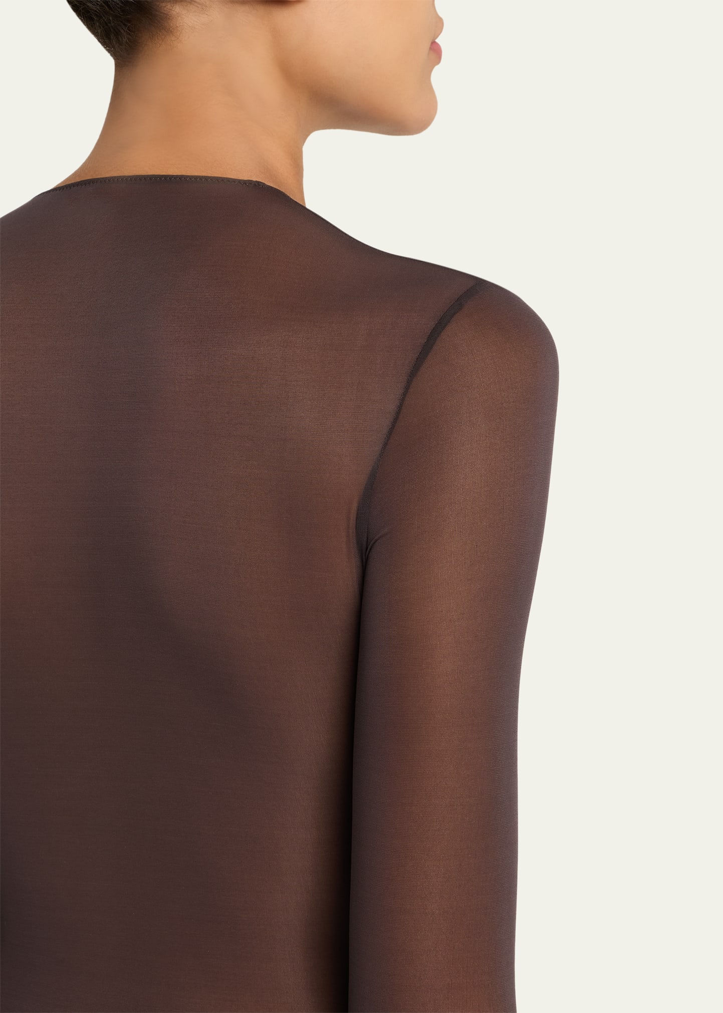 Sheer Knit Long-Sleeve Bodysuit - 5