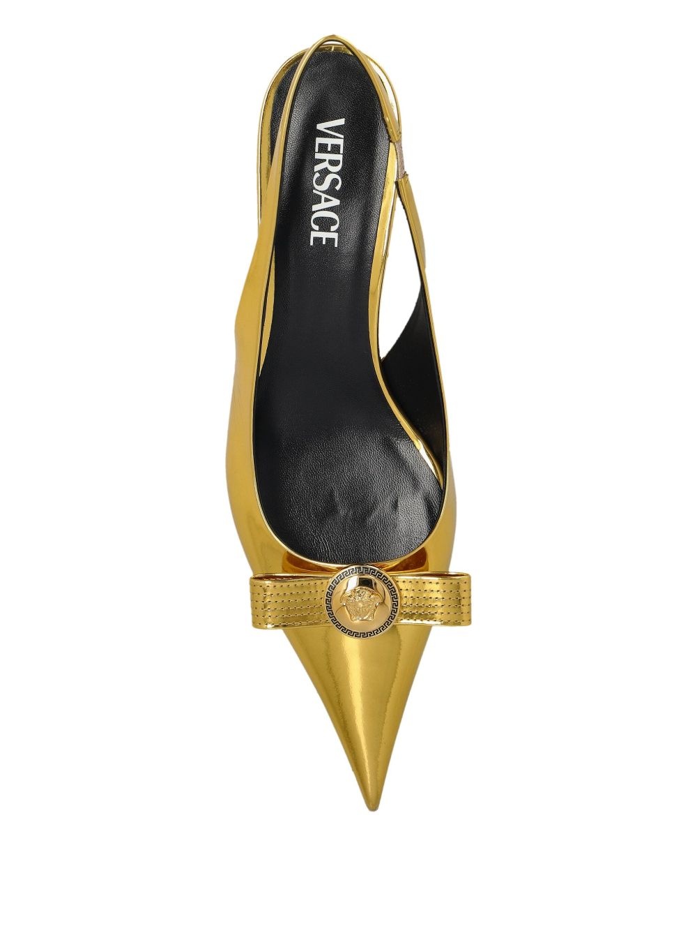 metallic slingback pumps - 4