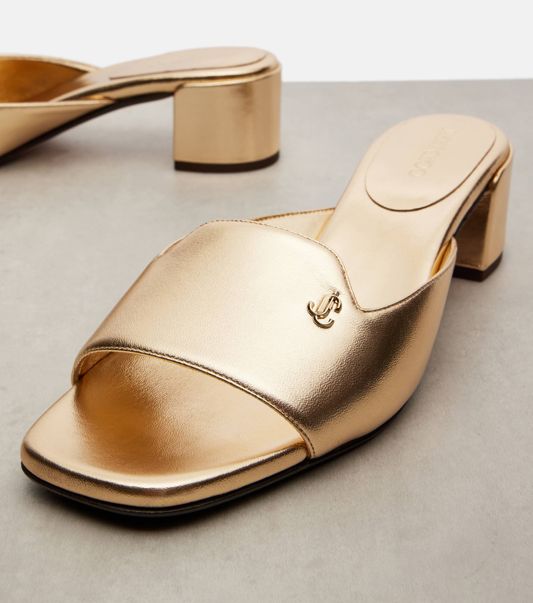 Dina 45 metallic leather mules - 5