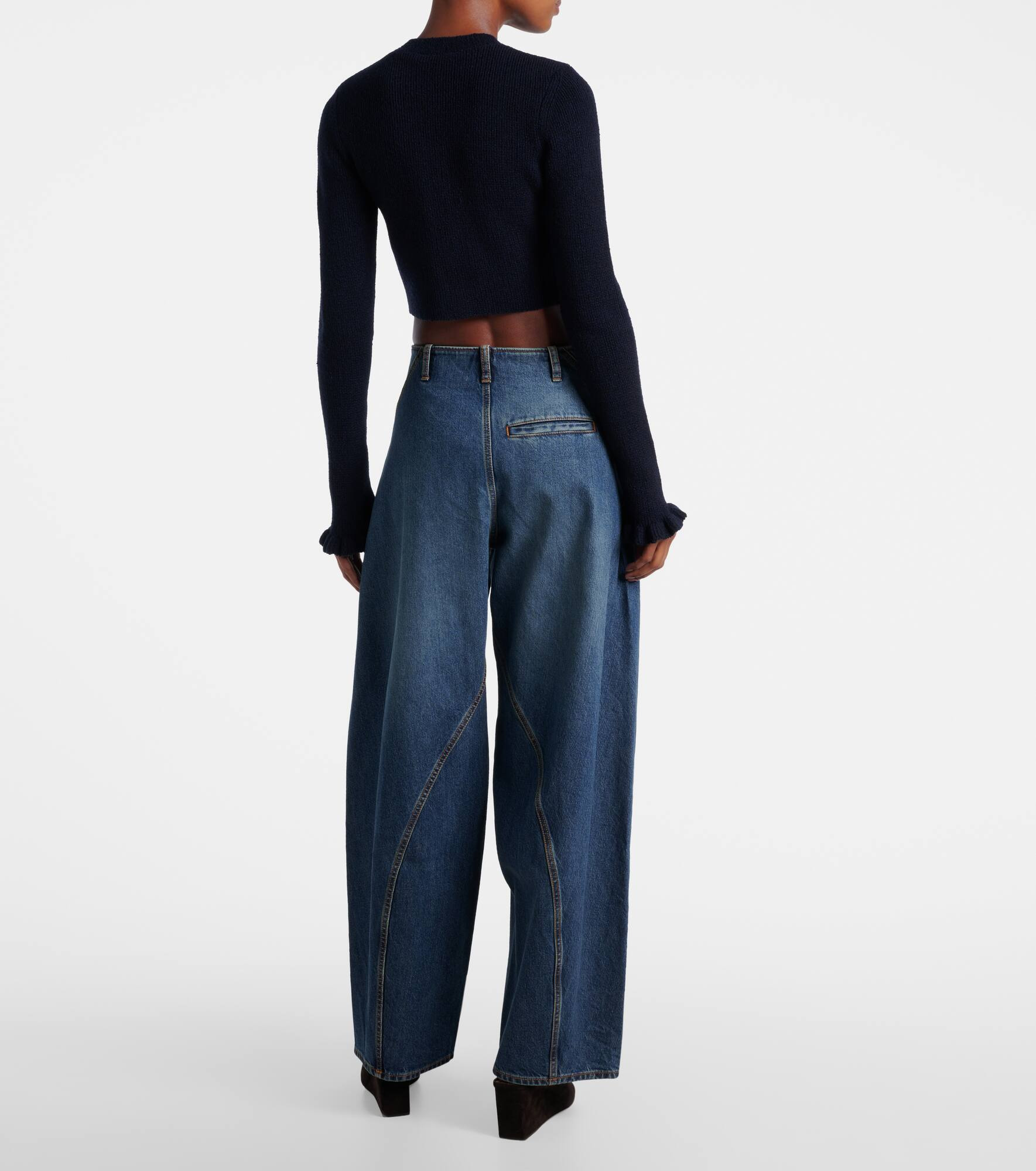Cropped wool and silk-blend cardigan - 3