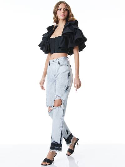Alice + Olivia ALY TIERED RUFFLE CAPELET outlook