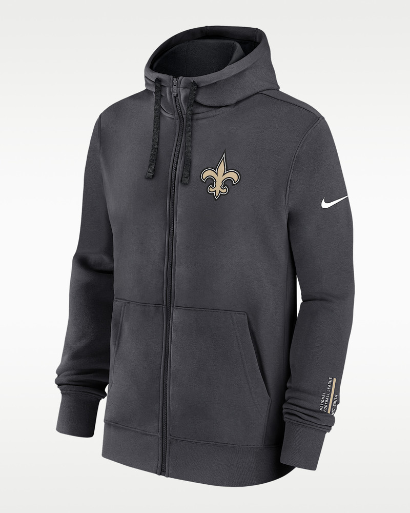 New Orleans Saints Playbook Page Club Men's Nike NFL Full-Zip Hoodie 1