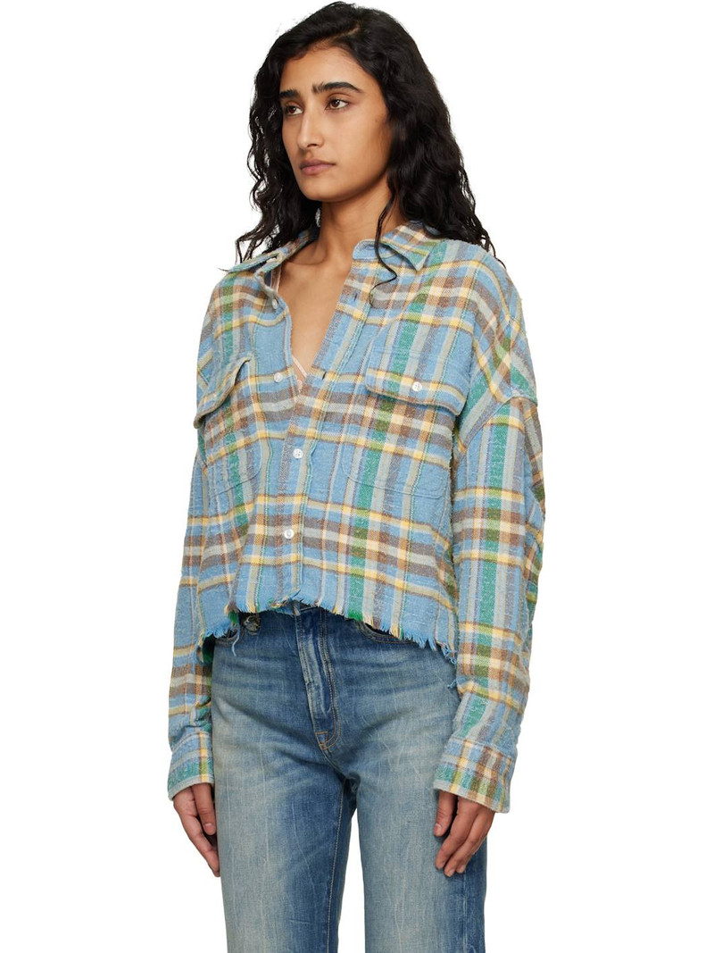 R13 Blue Cropped Work Shirt outlook