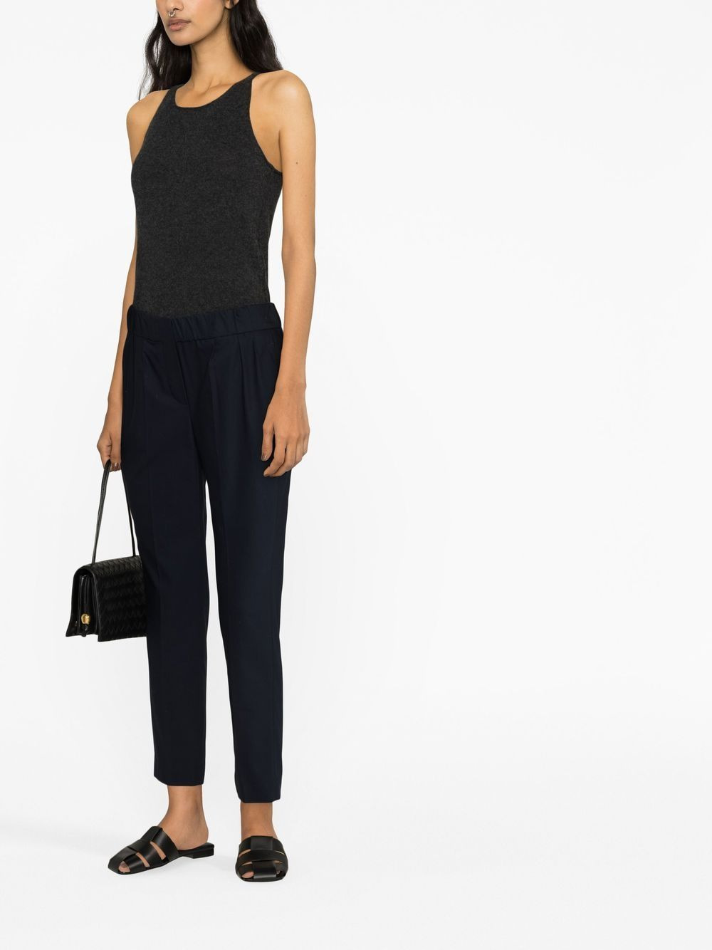 elasticated-waistband tapered trousers - 3