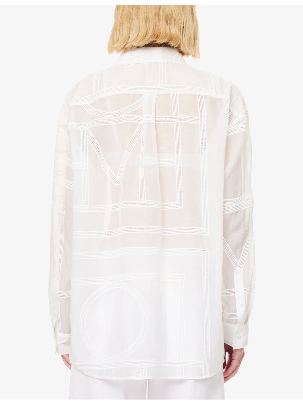 Monogram-Crochet Relaxed-Fit Cotton And Silk Shirt - 4
