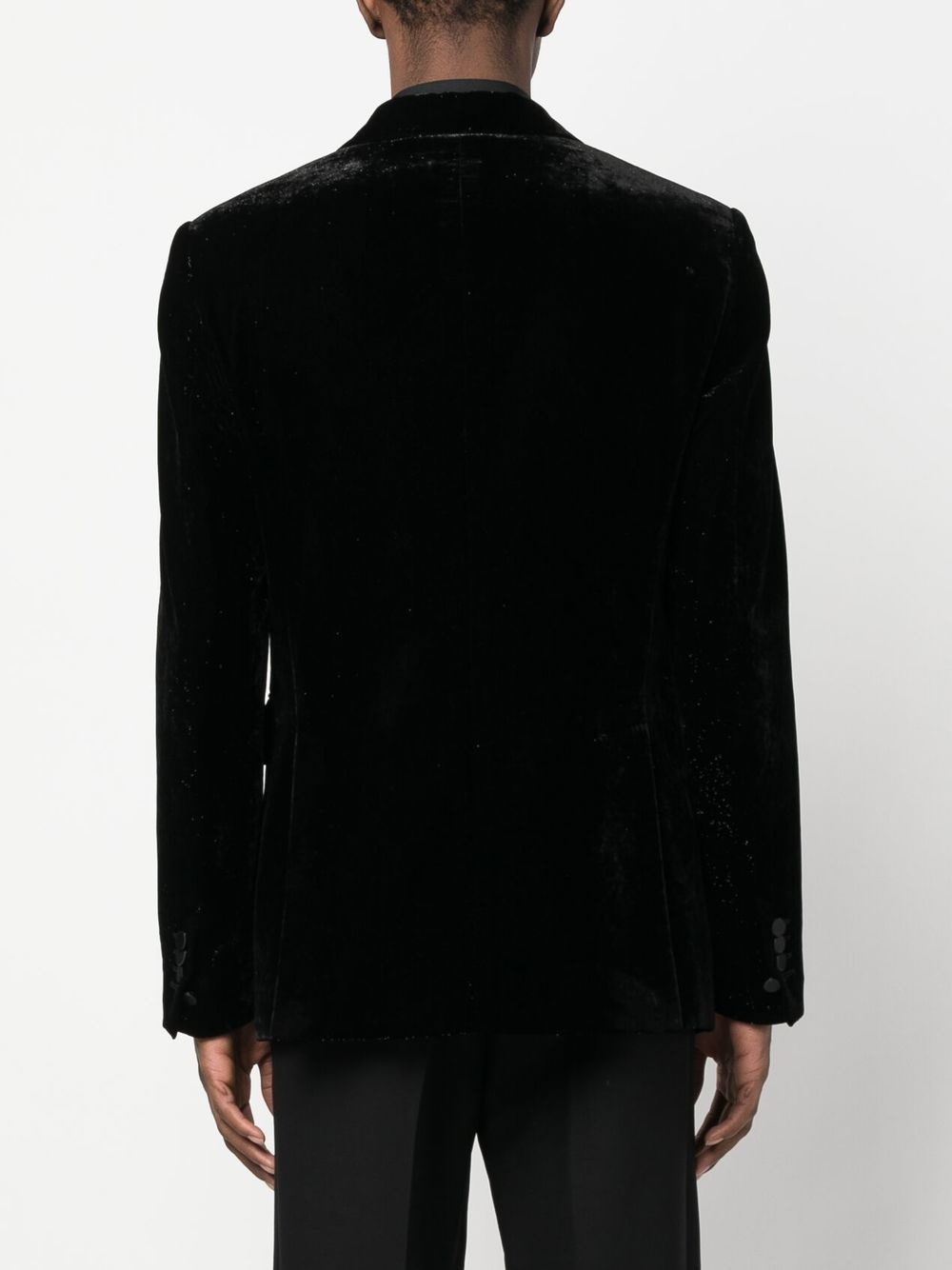 sequined-trim velvet blazer - 4
