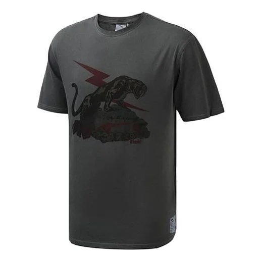 PUMA x Rhude Tee Black Round Neck Short Sleeve Black 595339-01 - 1