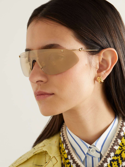 Bottega Veneta Knot rimless D-frame gold-tone sunglasses outlook
