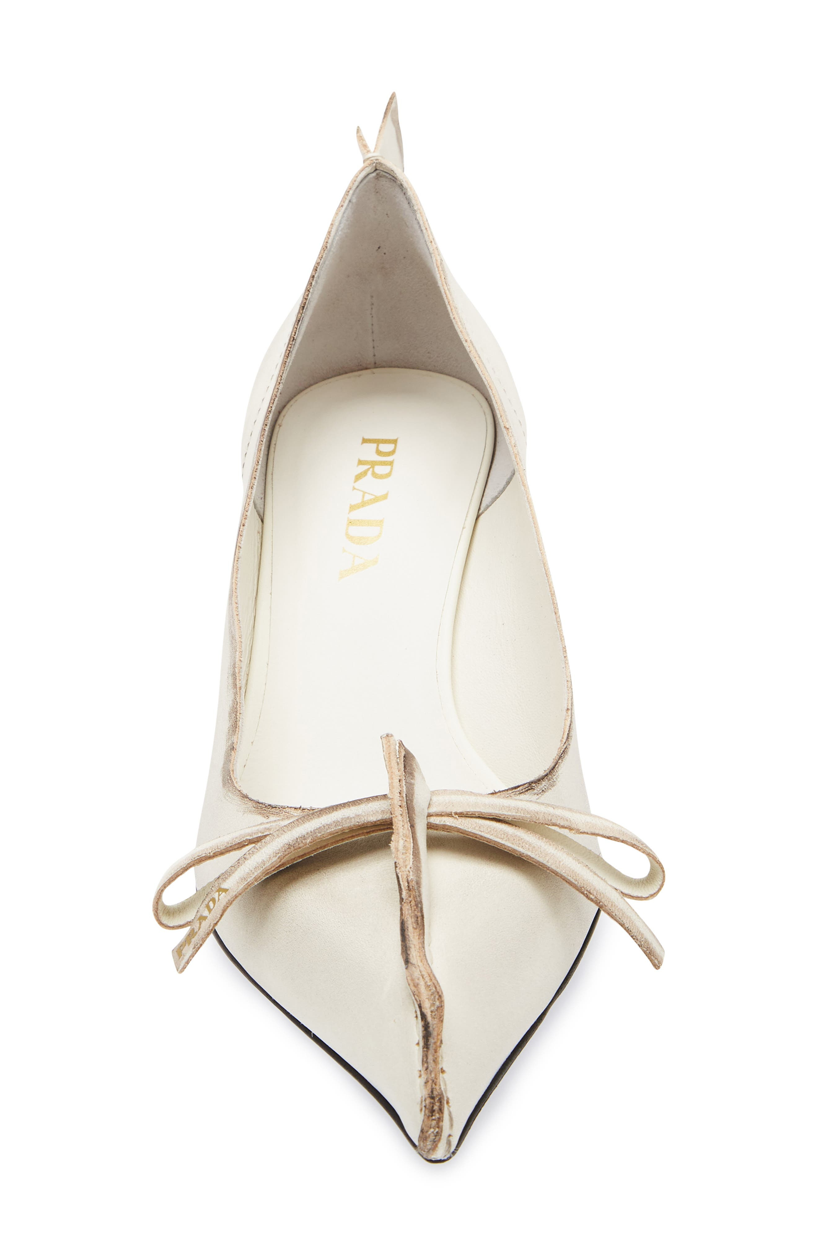 Prada Exposed Seam Kitten Heel Pump in Talco at Nordstrom - 4