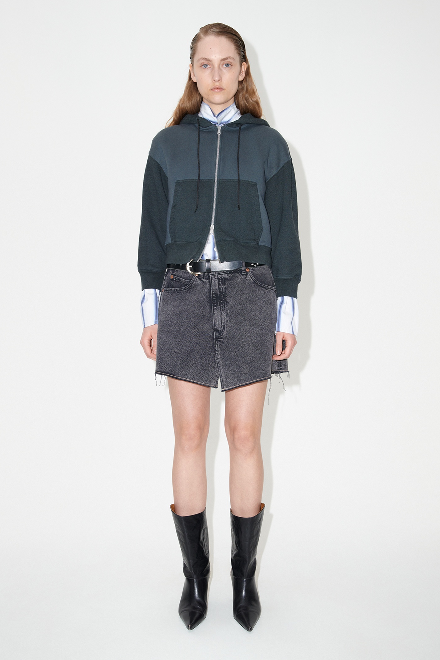 Cover Skirt Overdyed Black Chain Twill - 2
