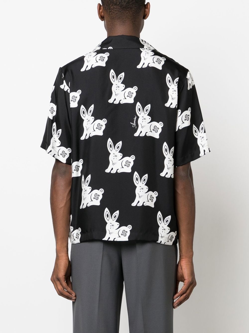 rabbit-motif silk shirt - 4