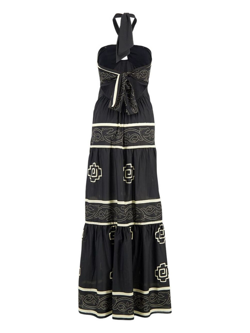 Johanna Ortiz Orilla Del Mar halter-neck tiered maxi dress outlook