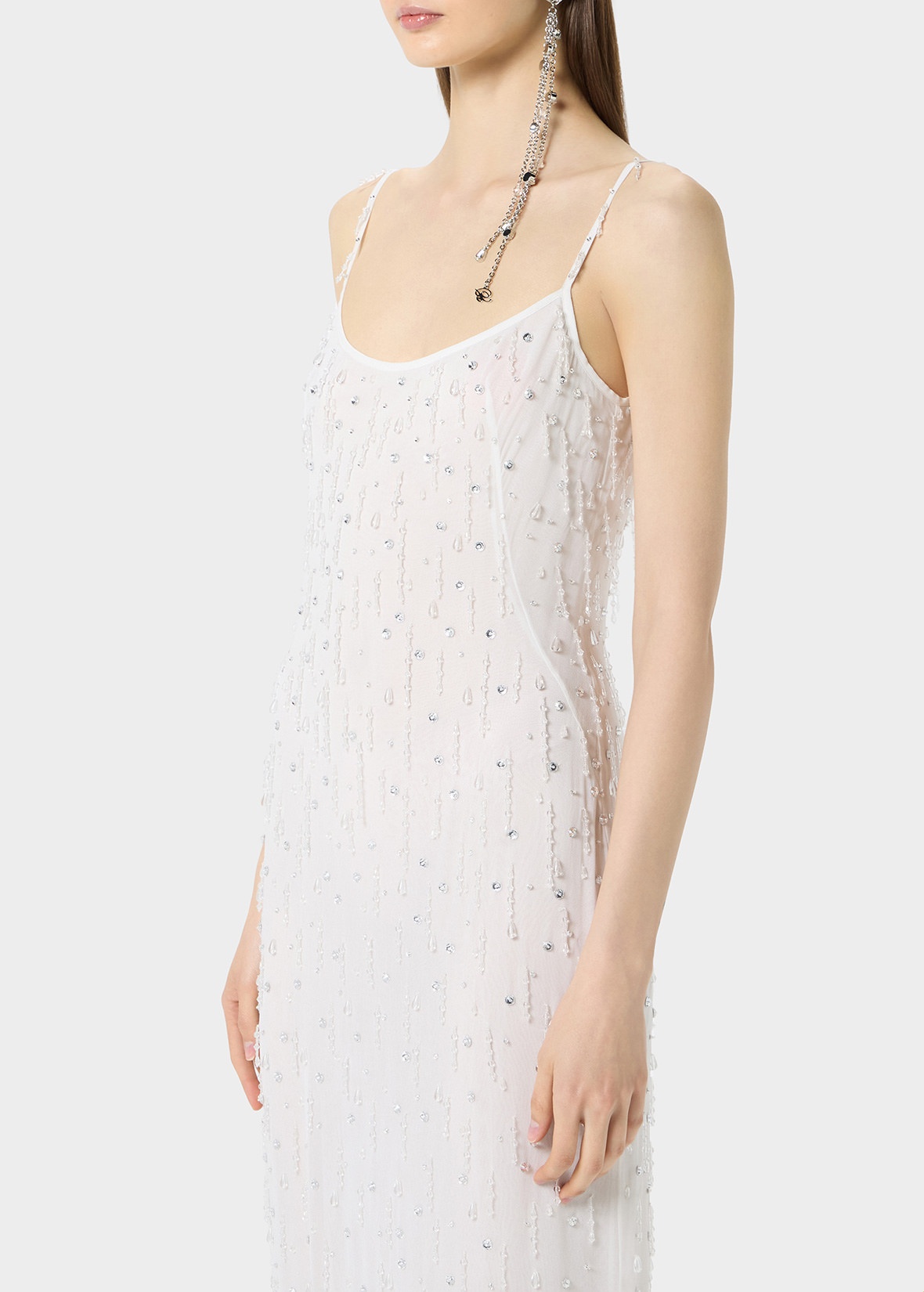 GEORGETTE LONG DRESS WITH EMBROIDERY - 5
