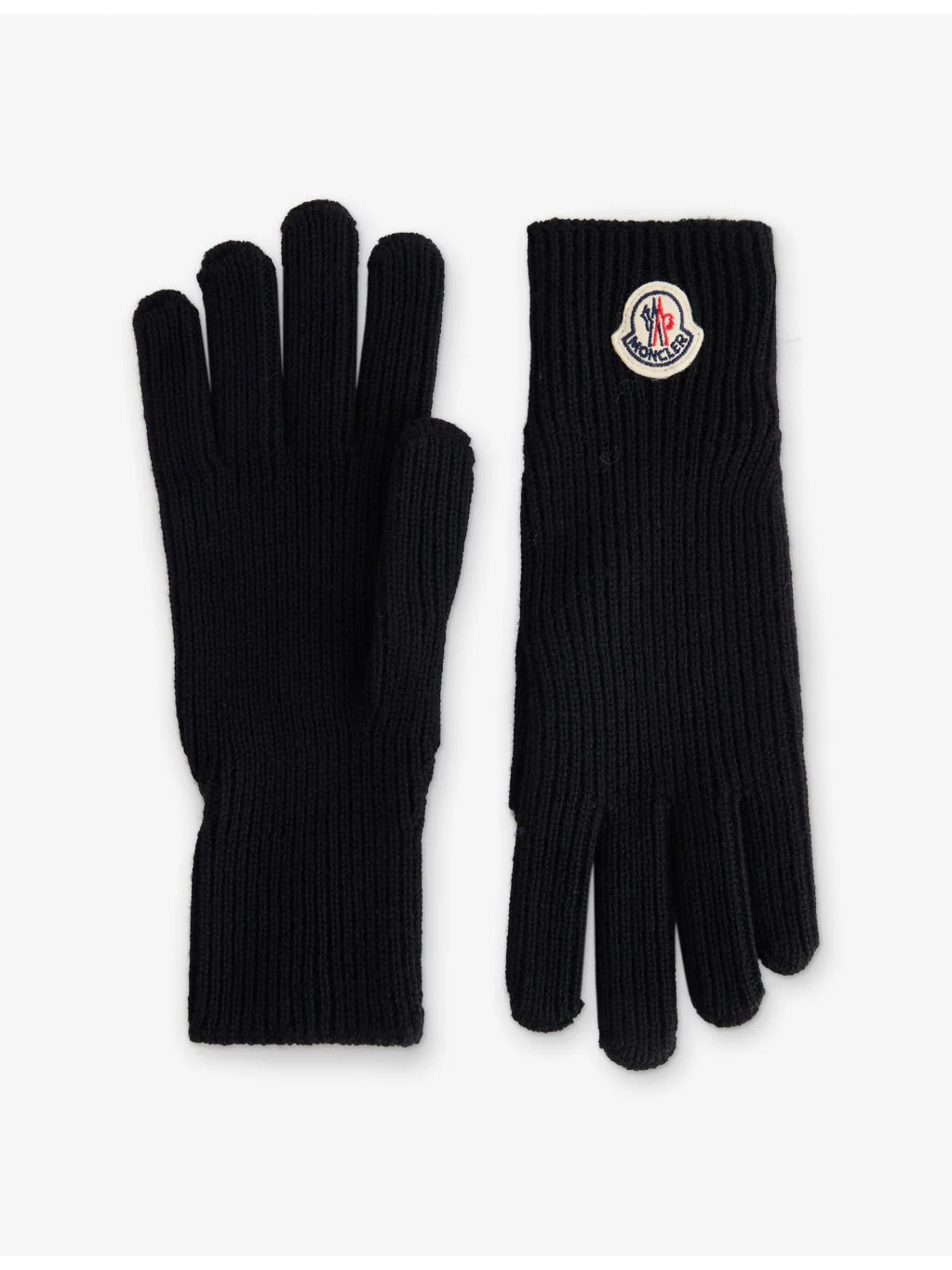 Brand-Patch Ribbed Wool Gloves - 1