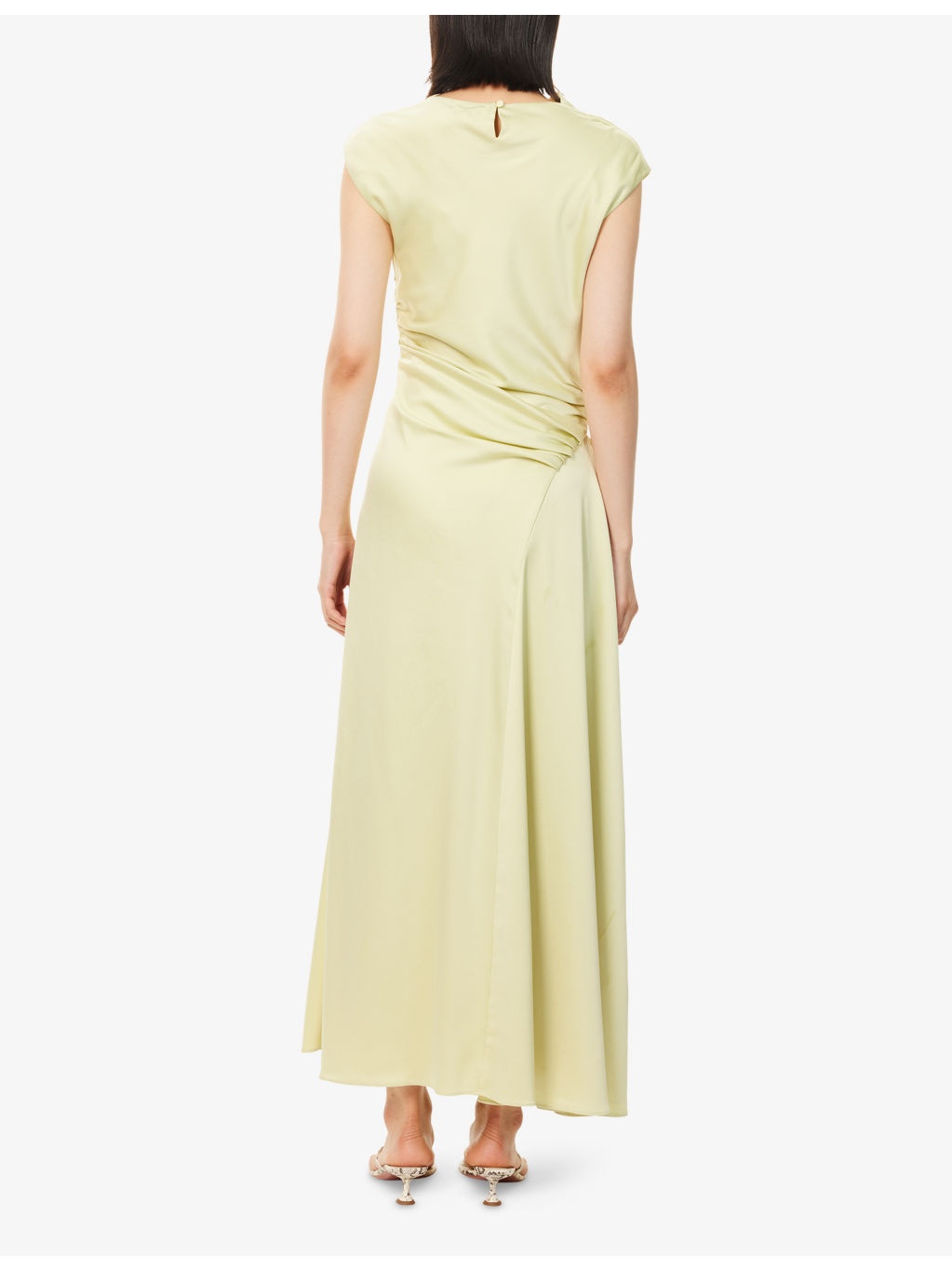 Burke Draped Satin Midi Dress - 4