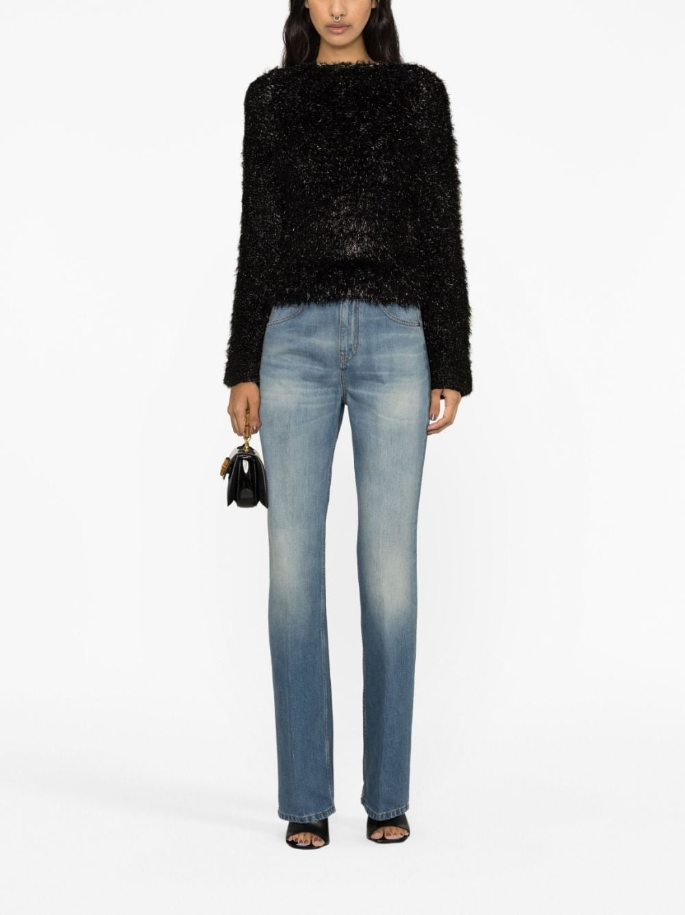 faux-fur open-back jumper - 3