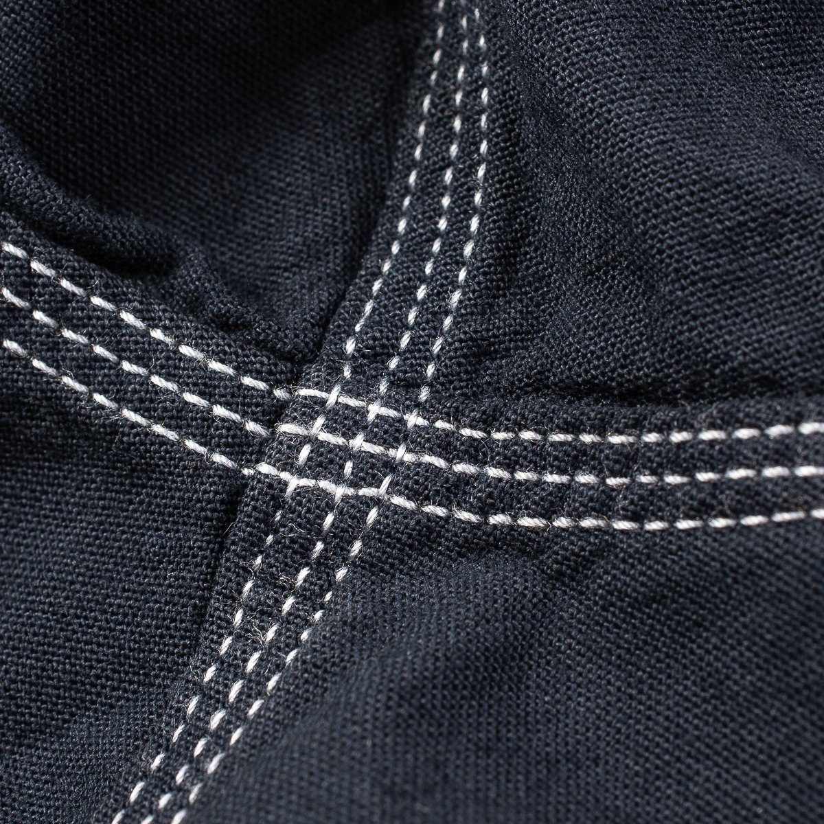 IHSH-285-OD 5.5oz Selvedge Chambray Short Sleeved Work Shirt - Indigo Overdyed Black - 8