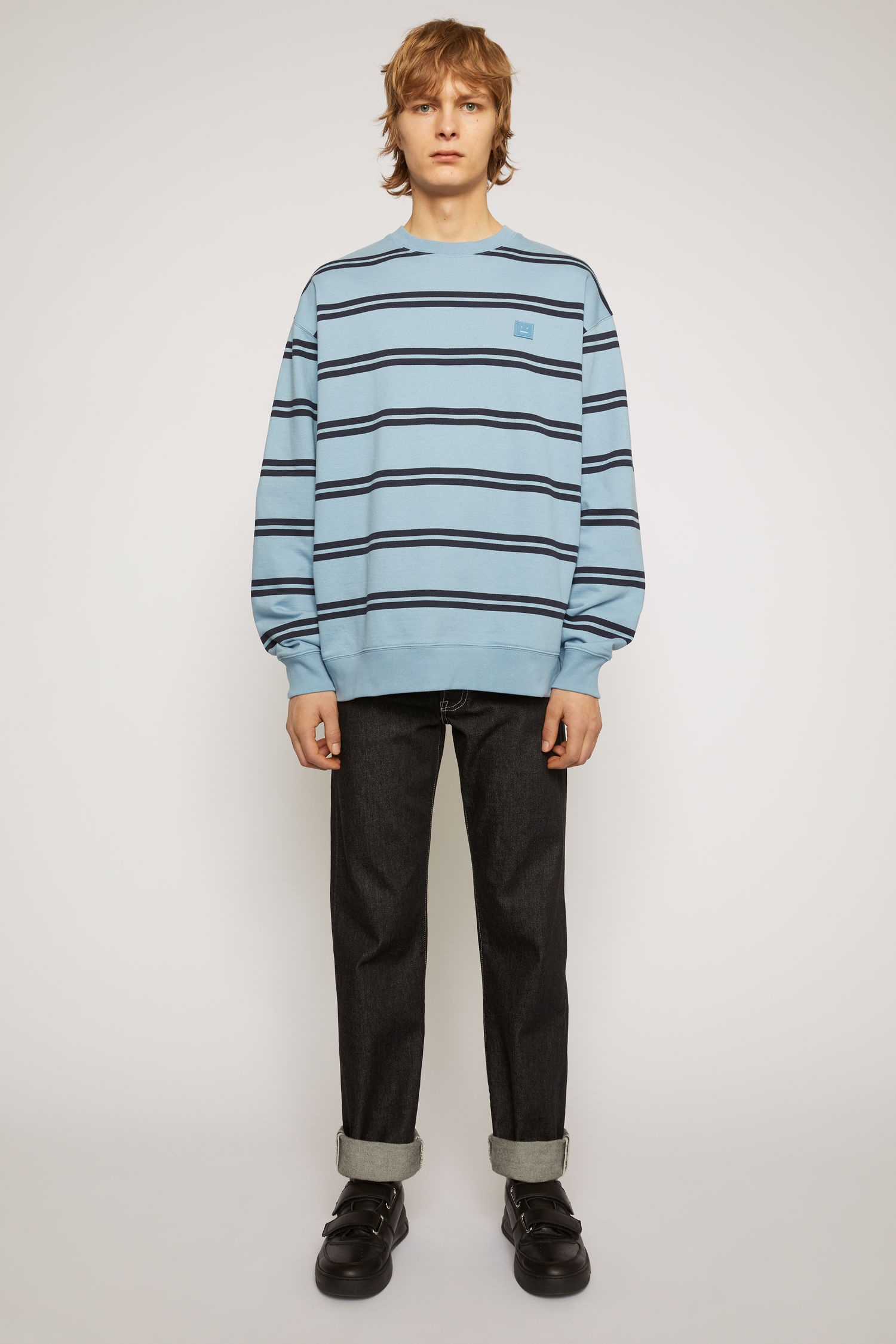 Oversized stripe sweatshirt mineral blue - 2