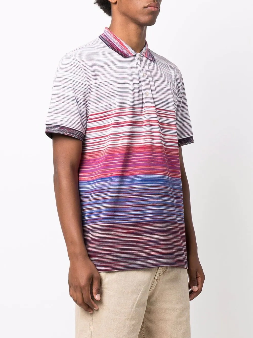 abstract-stripe polo shirt - 3