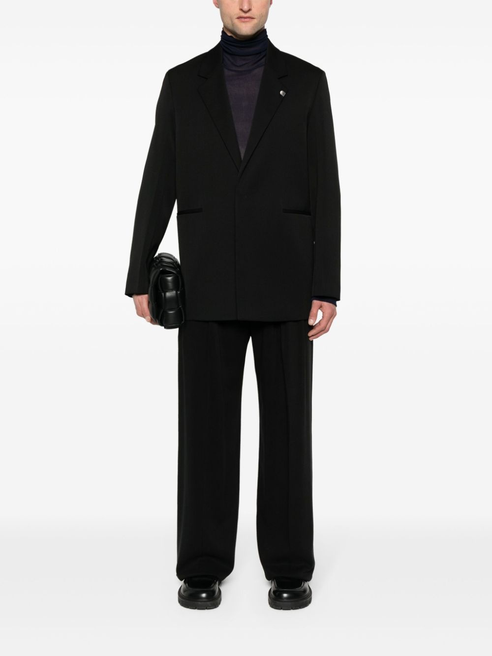 single-breasted wool blazer - 2