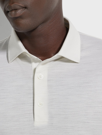ZEGNA WHITE HIGH PERFORMANCE™ WOOL POLO SHIRT outlook