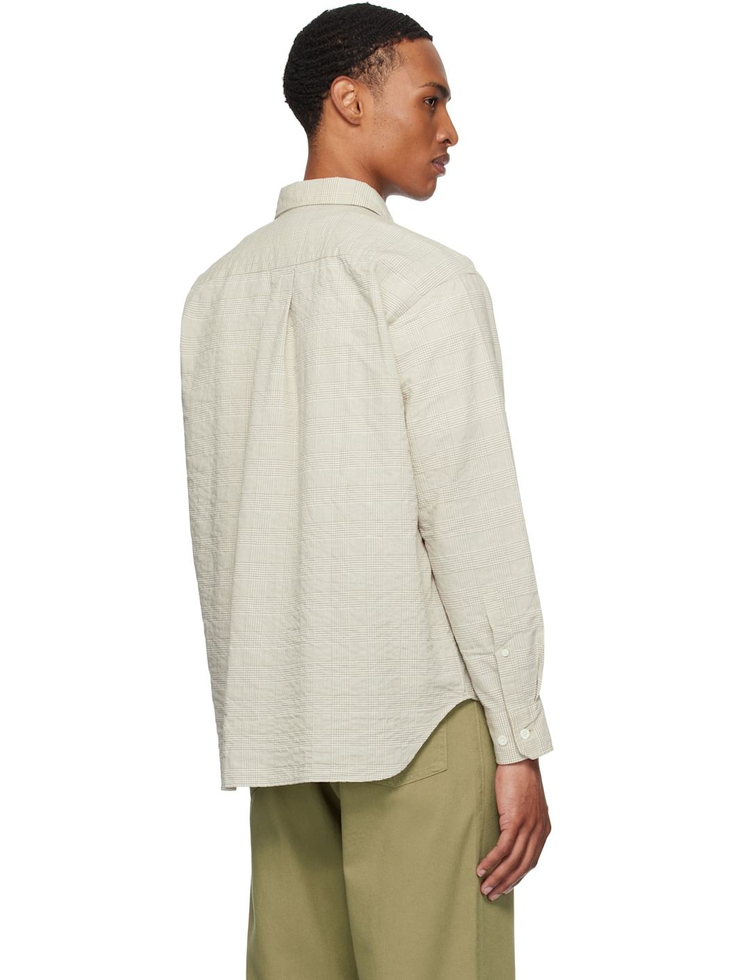 Taupe Mo Oversized Check Shirt - 3