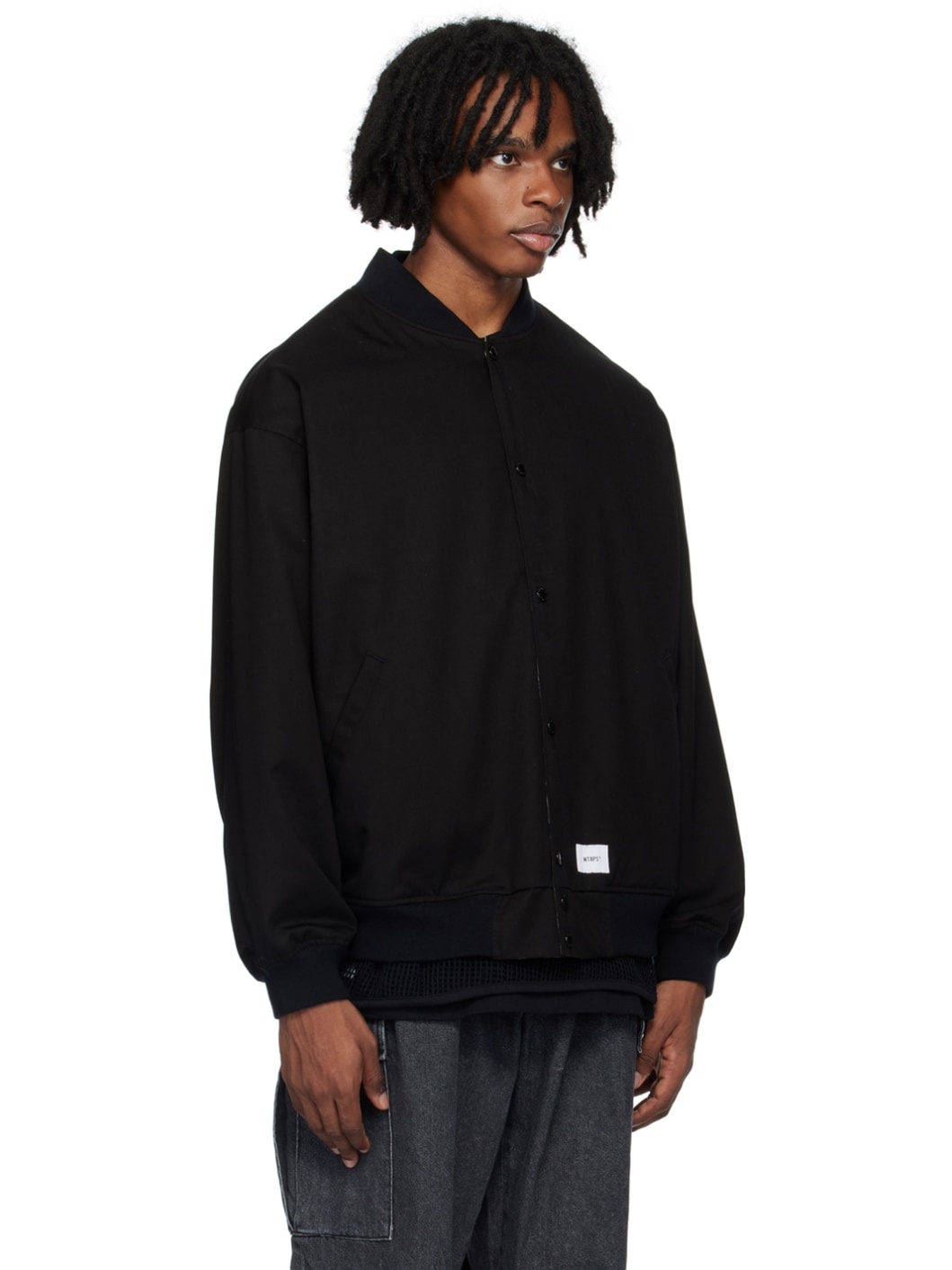 Black Team Reversible Bomber Jacket - 2