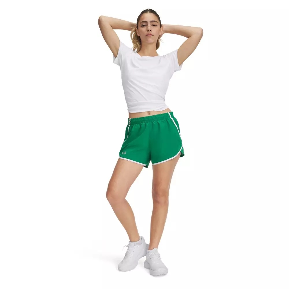 Women's Fly-By 3" Shorts -Green/White - 3