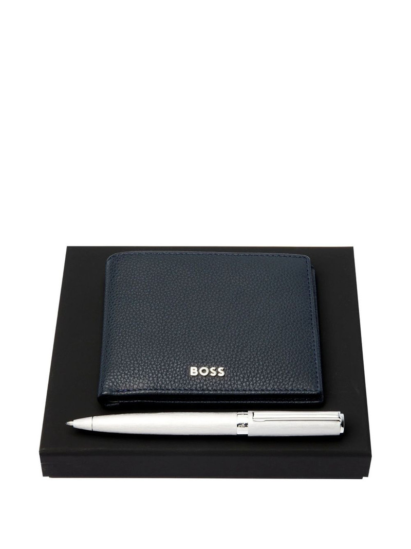 leather-textured wallet pen set 3