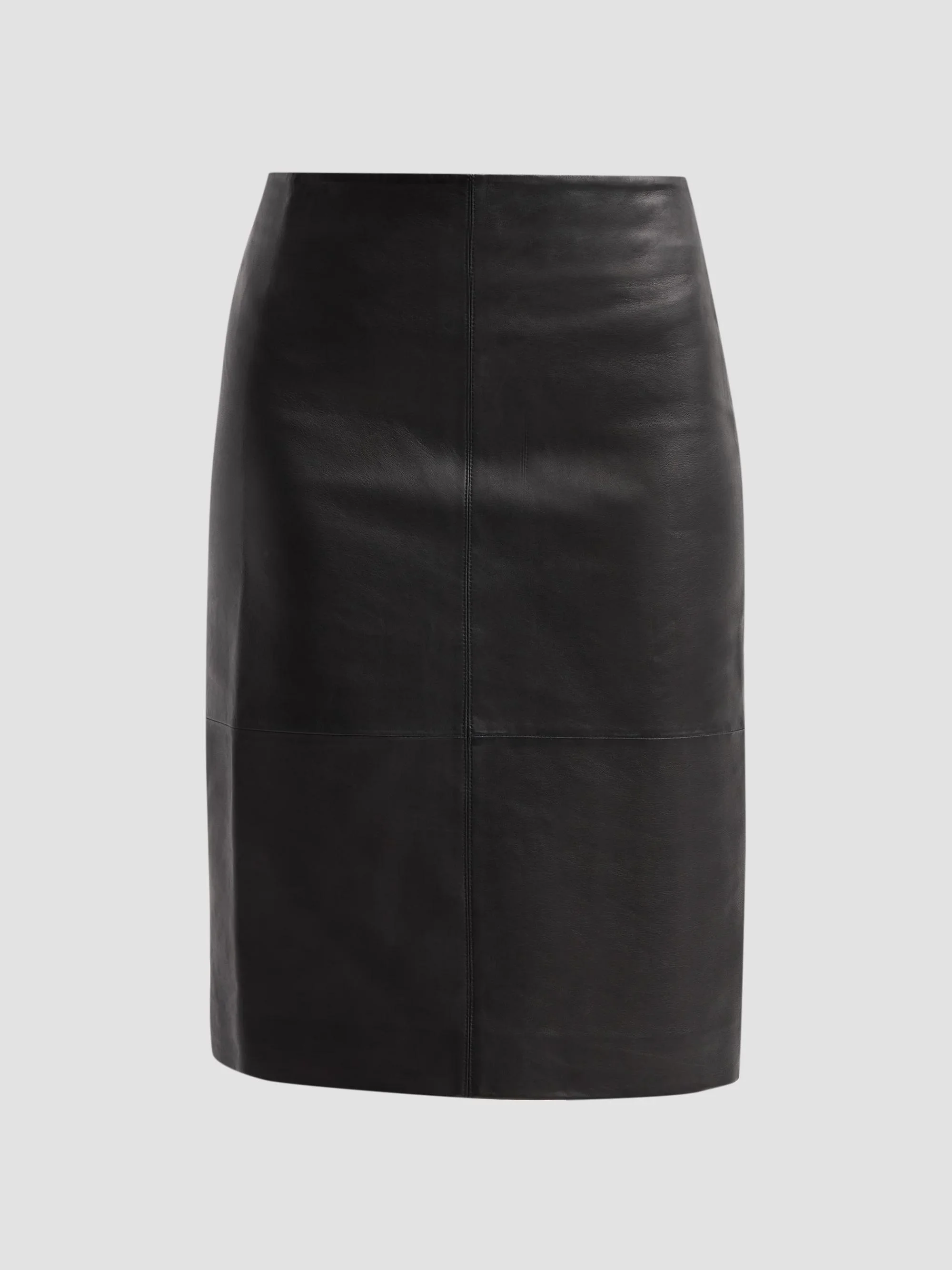 Women's Ian Paper Leather Pencil Skirt - Black - 1